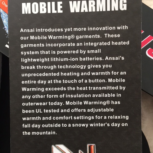 Ansai Mobile Warming Heated Jacket - Black sz XS - Picture 7 of 7